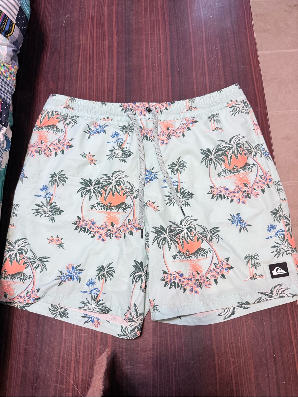Quiksilver Men’s Mint Tropical Print Swim Shorts